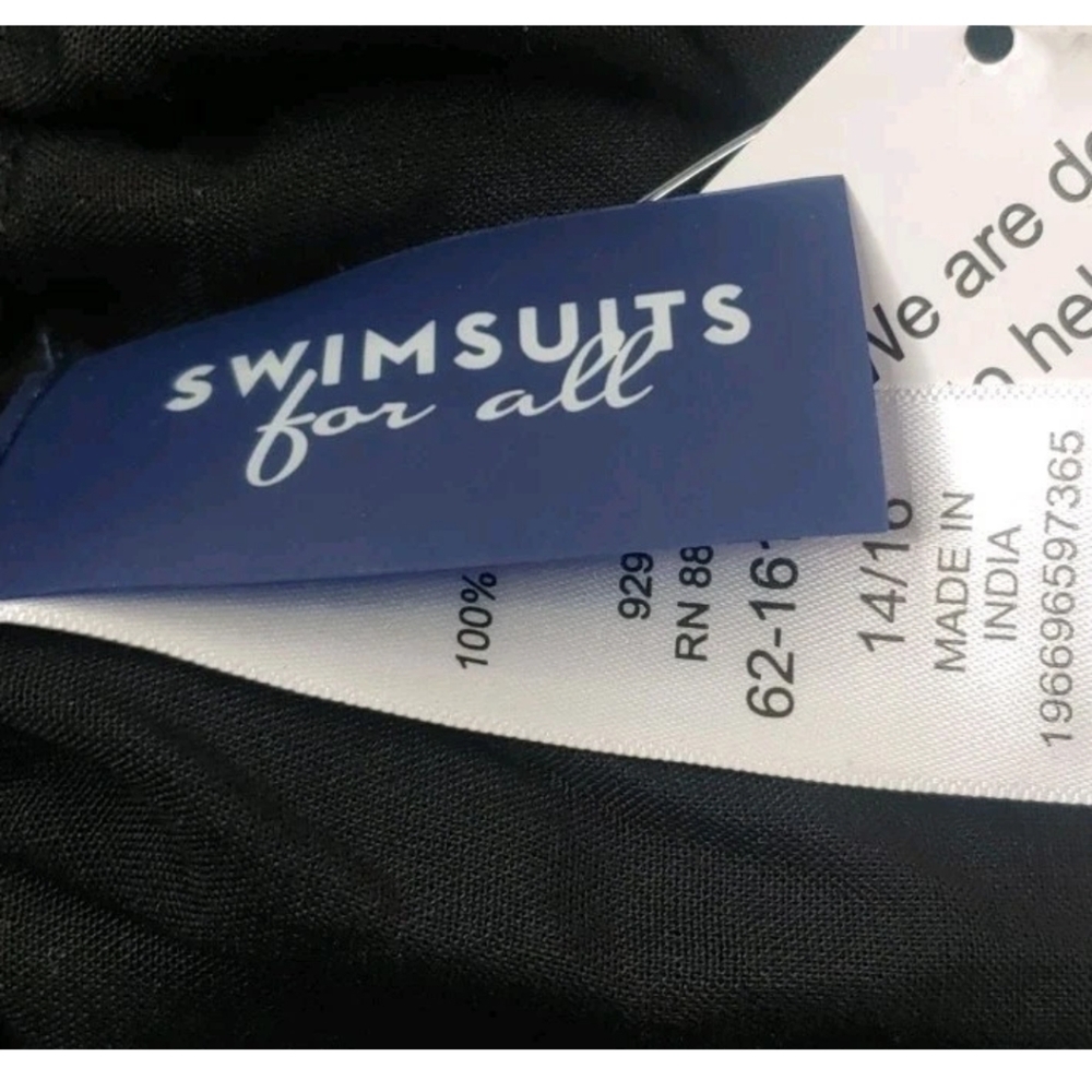 Swimsuits For All Cover-up Tenley Maxi Dress Woman 14/16W Black Side Slits Nwt - Picture 10 of 12